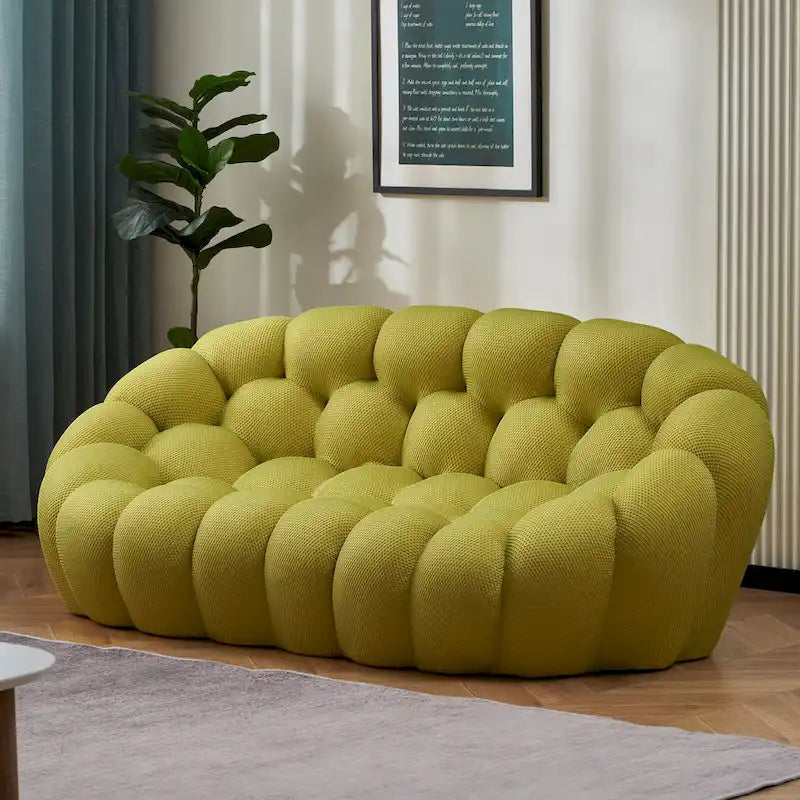Gebogenes Bubble-Sofa für 2 Personen in Wabenform mit 3D-Textilgewebe fürs Wohnzimmer, Salon oder Apartment
