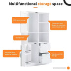 62'' Tall Bathroom Storage Cabinet, Freestanding Floor Storage Cabinet With Drawer & Adjustable Shelf, Pantry Storage Cabinet For Bathroom Living Room