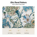 Araceli traditionele houten fauteuil met bloemenstof, hoge rugleuning met vleugels en siernagels| ART OF LIVING DESIGNS