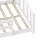 Luxystar Montessori-bed in full size met laag profiel, veiligheidsrails en hoofdeinde