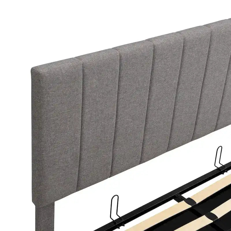 Polsterbett in Queen-Size mit hydraulischem Stauraumsystem - Beige