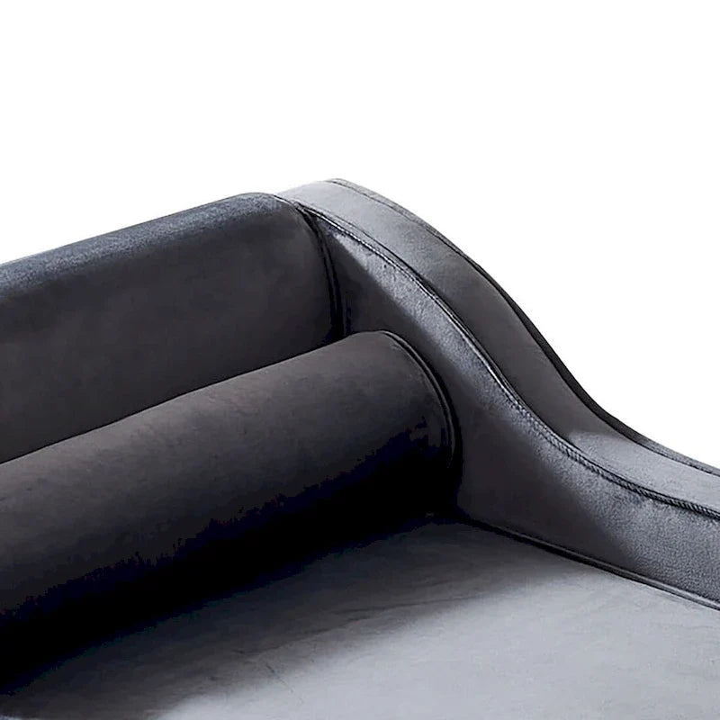 Elegante Franse chaise longue met fluwelen bekleding, opbergruimte en een kussen