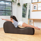 Méridienne élégante Avana pour le yoga - Fabriquée aux États-Unis - Idéale pour les étirements, la détente, l’exercice et plus encore, 60D x 18W x 26H pouces, gris clair