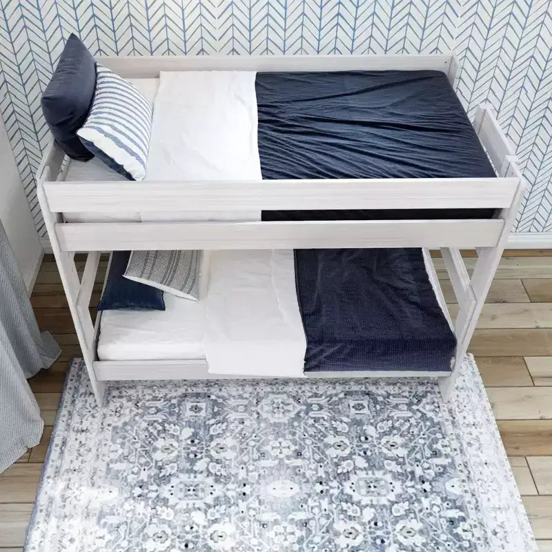 Plank+Beam massief houten stapelbed in landelijke stijl, voor volwassenen, met twee eenpersoonsbedden