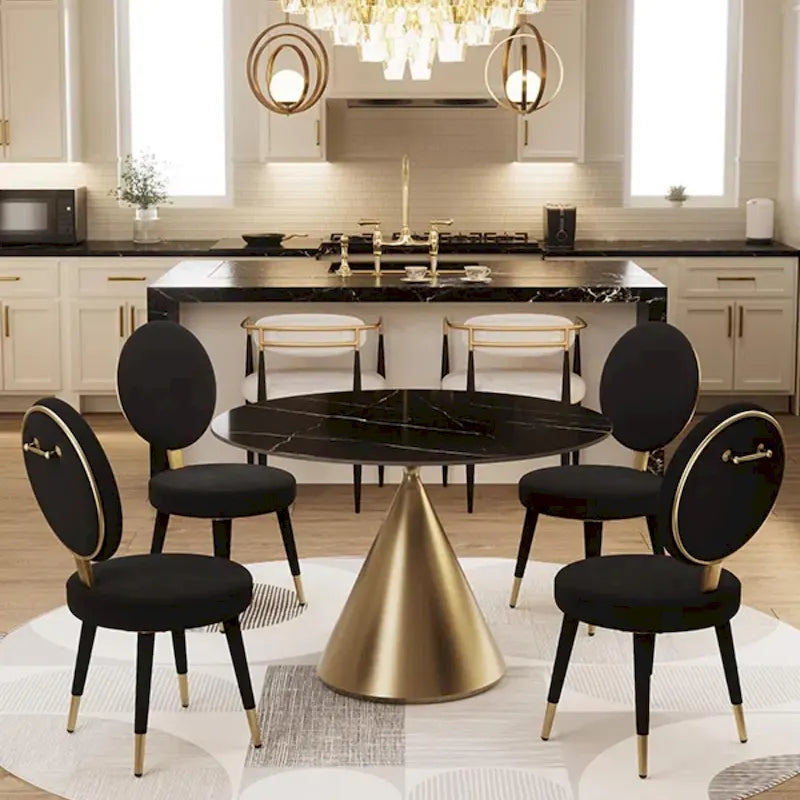 Ensemble de table à manger ronde et de chaises de luxe moderne Morden Fort, 5 pièces