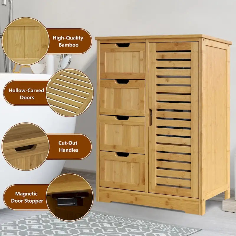 Szafka łazienkowa stojąca VEIKOUS z 4 szufladami