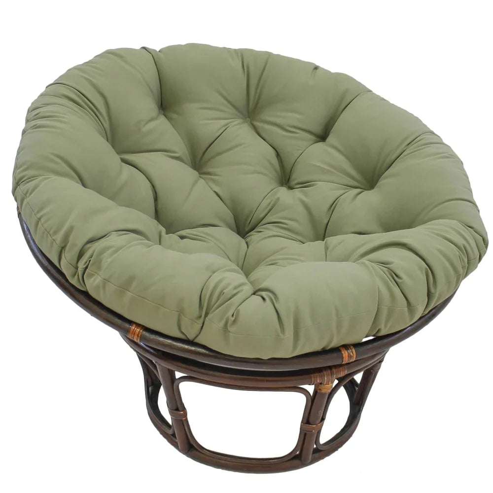 Bali-Papasan-Sessel aus Rattan, 42 Inch, mit Köperstoffkissen