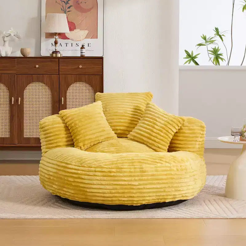 Sofa typu bean bag dla dorosłych i dzieci, duży fotel typu bean bag z sztruksu, 3 poduszkami i podłokietnikami do salonu lub sypialni