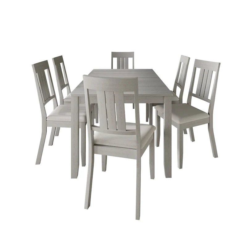 Klasyczny drewniany zestaw jadalniany CraftPorch, 7-elementowy