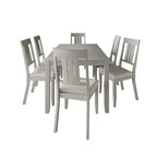 Klasyczny drewniany zestaw jadalniany CraftPorch, 7-elementowy