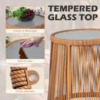 3-teiliges Outdoor-Bistroset aus Korbgeflecht, wetterfeste Rattan-Gartenmöbel mit Stühlen und Kissen