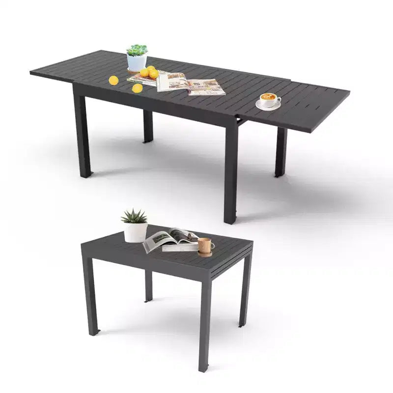Okak Esstisch, ausziehbarer Gartentisch aus Aluminium, Küchentisch für das Esszimmer