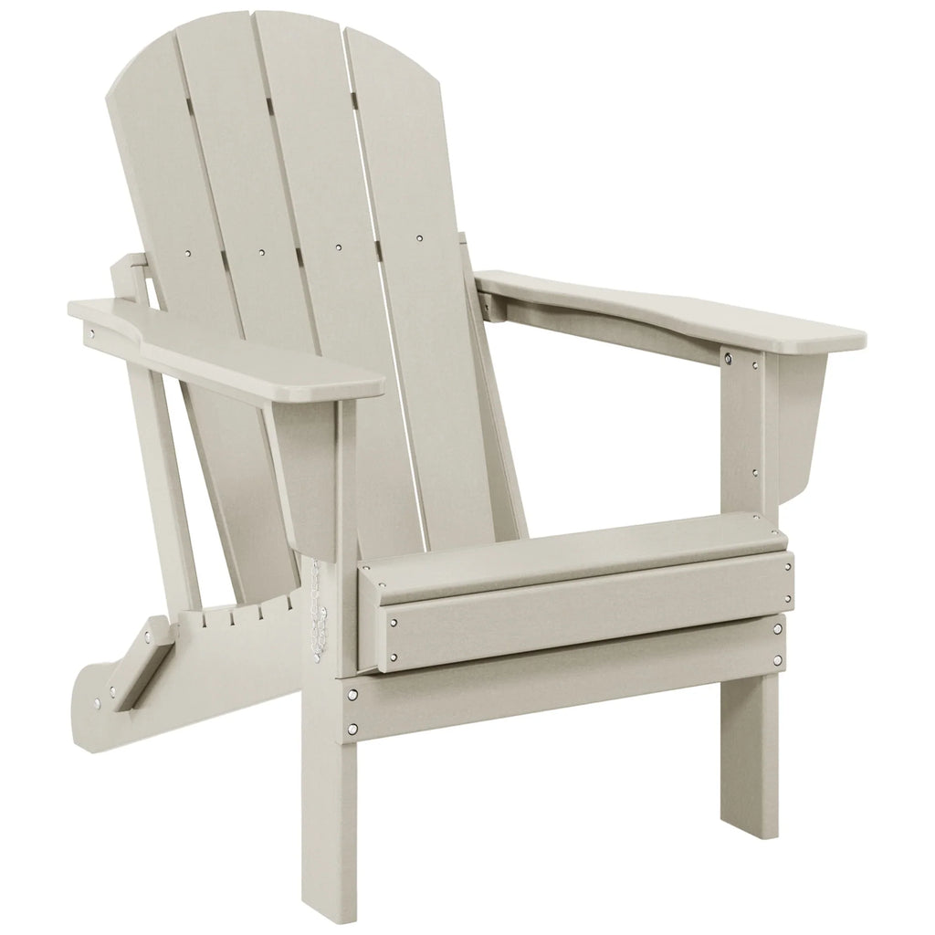 Polytrends Laguna, kleurvaste, weerbestendige, inklapbare Adirondackstoel voor buiten op het terras