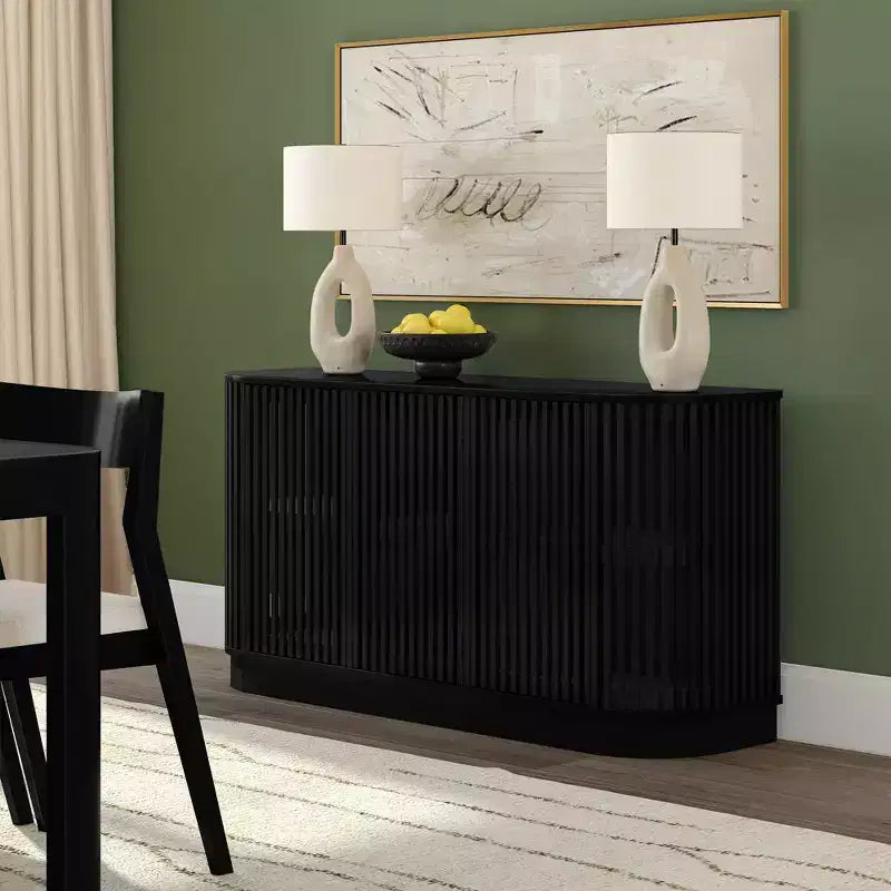 Plank+Beam Contour Sideboard aus Massivholz mit 3 Türen, 59-TV-Ständer fürs Wohnzimmer