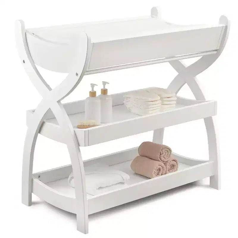 Comfy Cubs commode voor baby’s - stevige houten constructie, tijdloze uitstraling en twee open planken voor babybenodigdheden