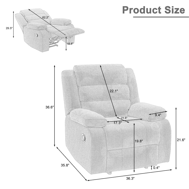 Set van 2 klassieke en traditionele handmatige relaxfauteuils