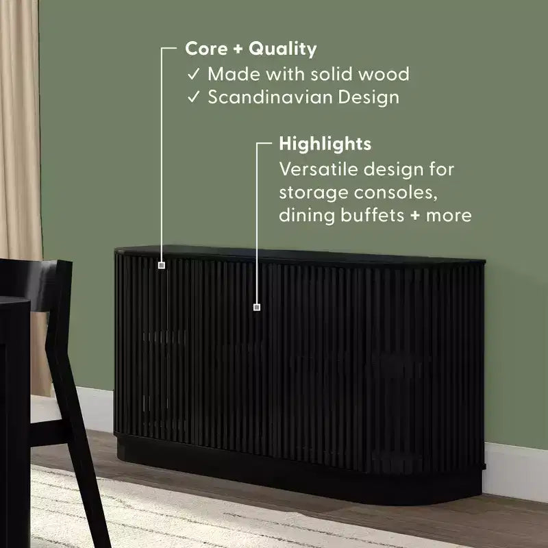 Plank+Beam Contour Sideboard aus Massivholz mit 3 Türen, 59-TV-Ständer fürs Wohnzimmer