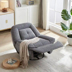 Draaibare relaxfauteuil van ribfluweel met voetensteun voor de woonkamer