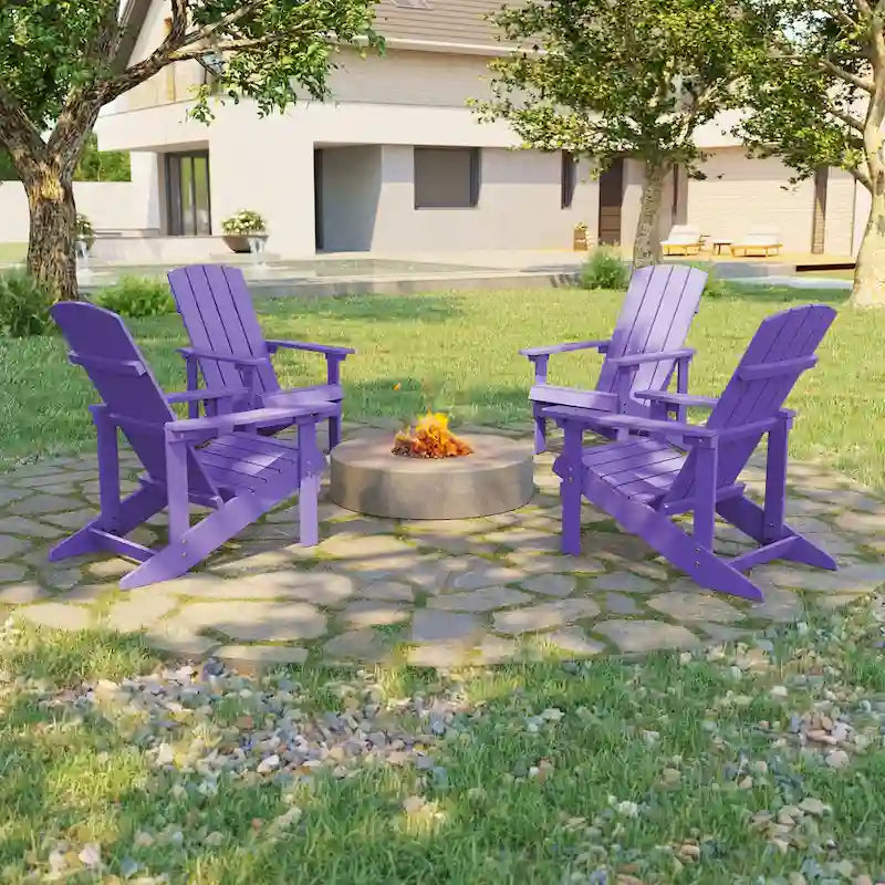 Bonosuki wetterfeste Adirondack-Gartenstühle aus Holz - Set aus 4