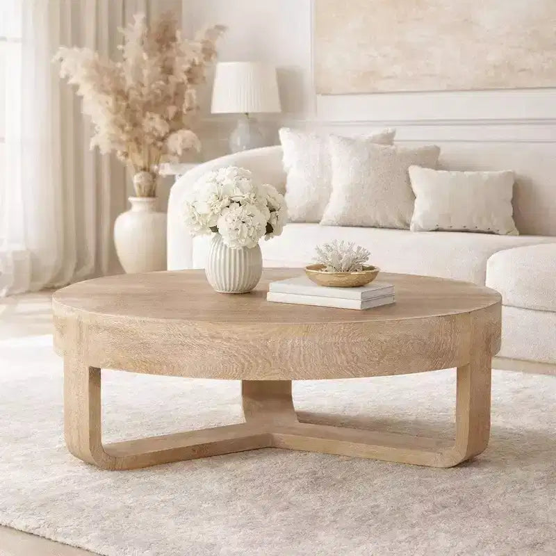 Ronde salontafel van 32 inch met open sledevoet, Royal Hampton