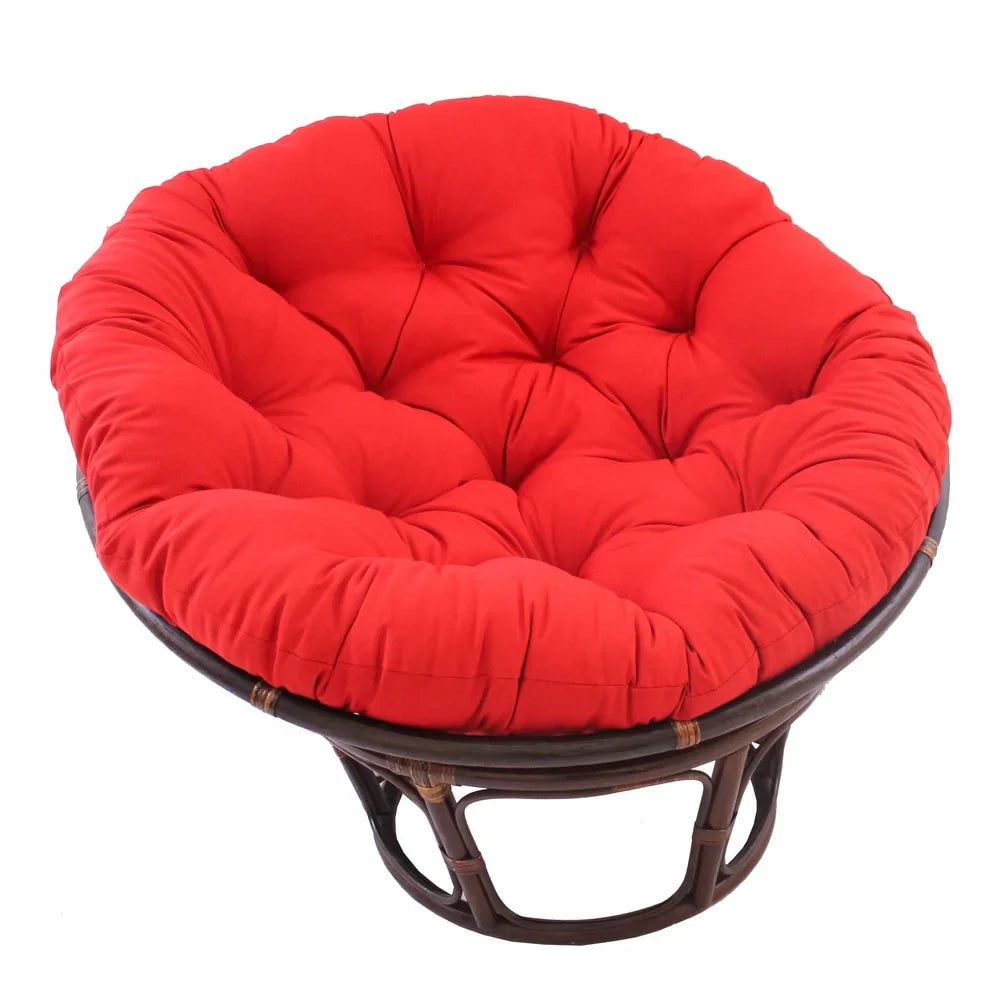 Bali-Papasan-Sessel aus Rattan, 42 Inch, mit Köperstoffkissen
