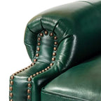 2er-Set moderner Ohrensessel aus Echtleder Elisabete mit Vintage-Nagelkopfverzierung für Wohnzimmer und Schlafzimmer| ART OF LIVING DESIGNS