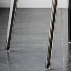 Bernsteinfarbener Acryl-Esszimmerstuhl ohne Armlehnen mit niedriger Rückenlehne