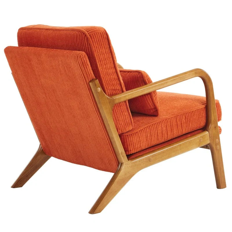 Tapicerowany fotel akcentowy w stylu mid-century modern