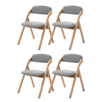 Stapelbare Esszimmer-Klappstühle aus Holz mit gepolsterten Sitzen (4er-Set)