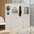 Paravent Moasis blanc en bois à 4 panneaux, 67