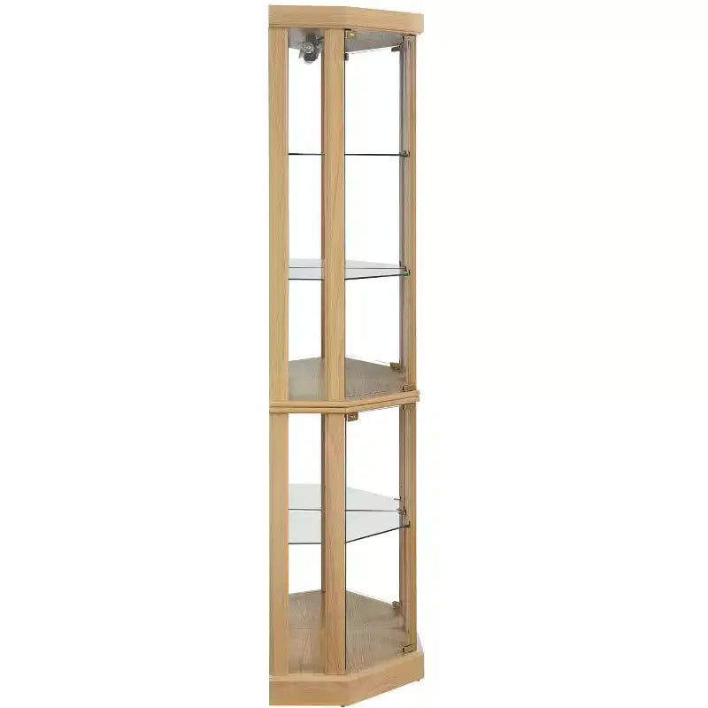 Eckvitrine mit Glastüren und Einlegeböden, Eckvitrine fürs Wohnzimmer