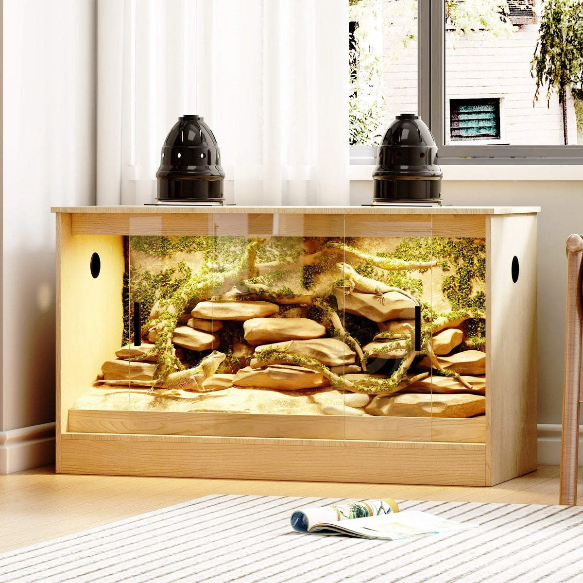 Habitat pour reptiles - terrarium spacieux pour lézards, serpents et plus - 47.2
