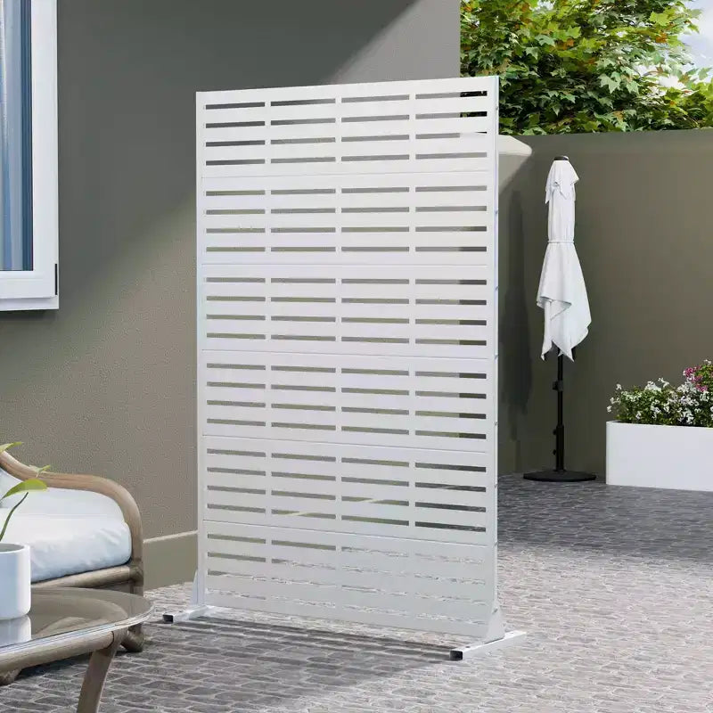 MAYEERTY 72x47 wit, natuurlijk privacyscherm voor buiten, set van 6 natuurlijke vouwschermen voor de achtertuin en tuin