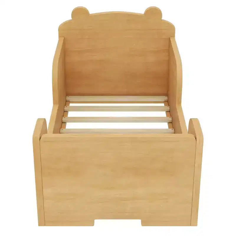 Okak berenvormig vloerbed voor kinderen van 3-6 jaar, peuterbedframe met veiligheidshekje, schattig kinderbed in de vorm van een dier