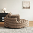 Draaifauteuil voor één persoon van corduroy, chenille en schuim