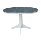 Ronde uitschuifbare eettafel van 36 met 4 Madrid-stoelen