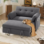 Dyonery 3-in-1-Schlafsofa, ausziehbares Schlafsofa mit Seitentasche und verstellbarer Rückenlehne, werkzeugloser Aufbau, klappbares Zweisitzersofa