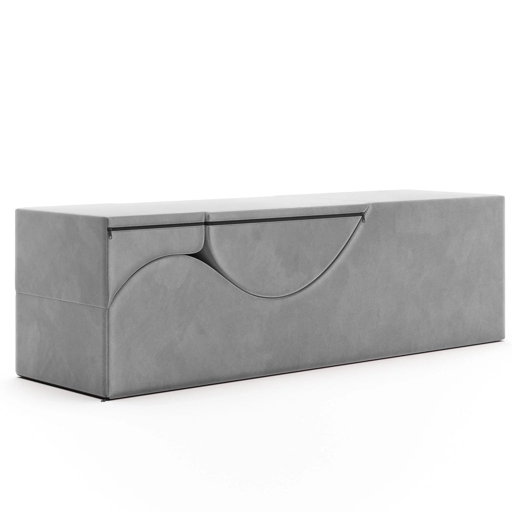Avana Kami verstelbare chaise longue / voor yoga en massage - 2-in-1 poef met verborgen uitklapbare yogaloungestoel, microfluweel - N/A