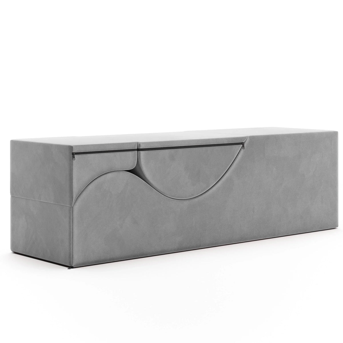 Avana Kami verstelbare chaise longue / voor yoga en massage - 2-in-1 poef met verborgen uitklapbare yogaloungestoel, microfluweel - N/A