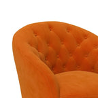 Lot de 2 fauteuils tonneaux modernes pivotants à 360 degrés, revêtement en velours et dossier capitonné à boutons SEYNAR