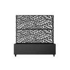 MAYEERTY plantenbak met trellis, zwart ijzer, klassieke lamellenstijl Helen Street 01, gecombineerde stijl, 72x47x16in, set van 3 stuks