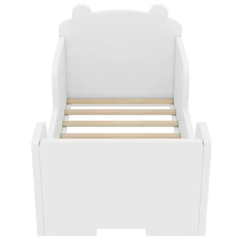 Okak berenvormig vloerbed voor kinderen van 3-6 jaar, peuterbedframe met veiligheidshekje, schattig kinderbed in de vorm van een dier