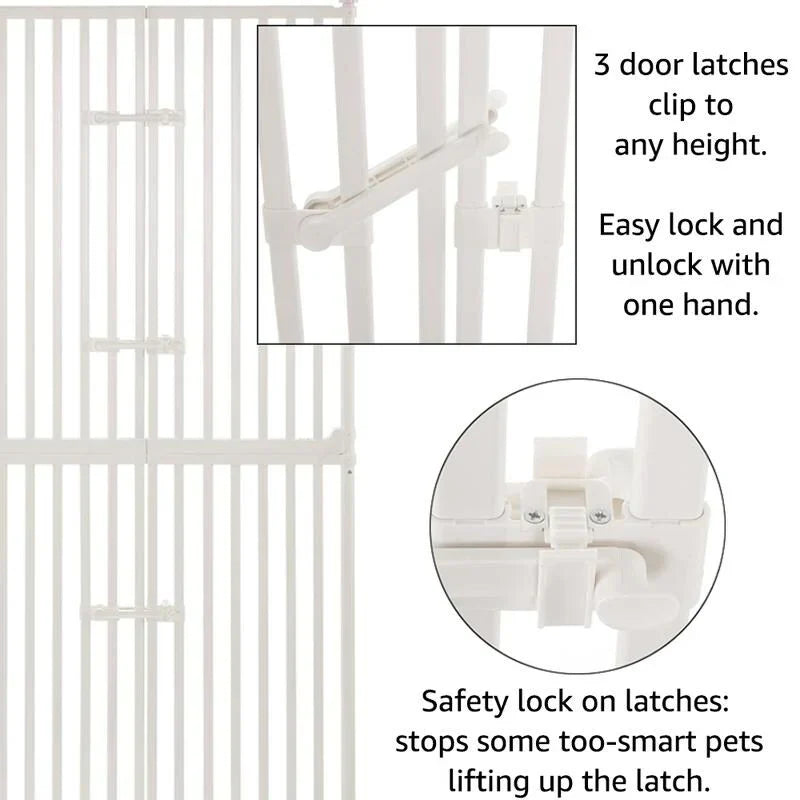 Unipaws extra hohes Haustiergitter für Katzen, 74 Zoll hoch, mit Türen und Verriegelungen