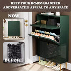 CLIHOME 24 Pair Entryway Shoe Storage Organizer Cabinet Flip Drawers Closet Shoe Rack Shelf Organizer