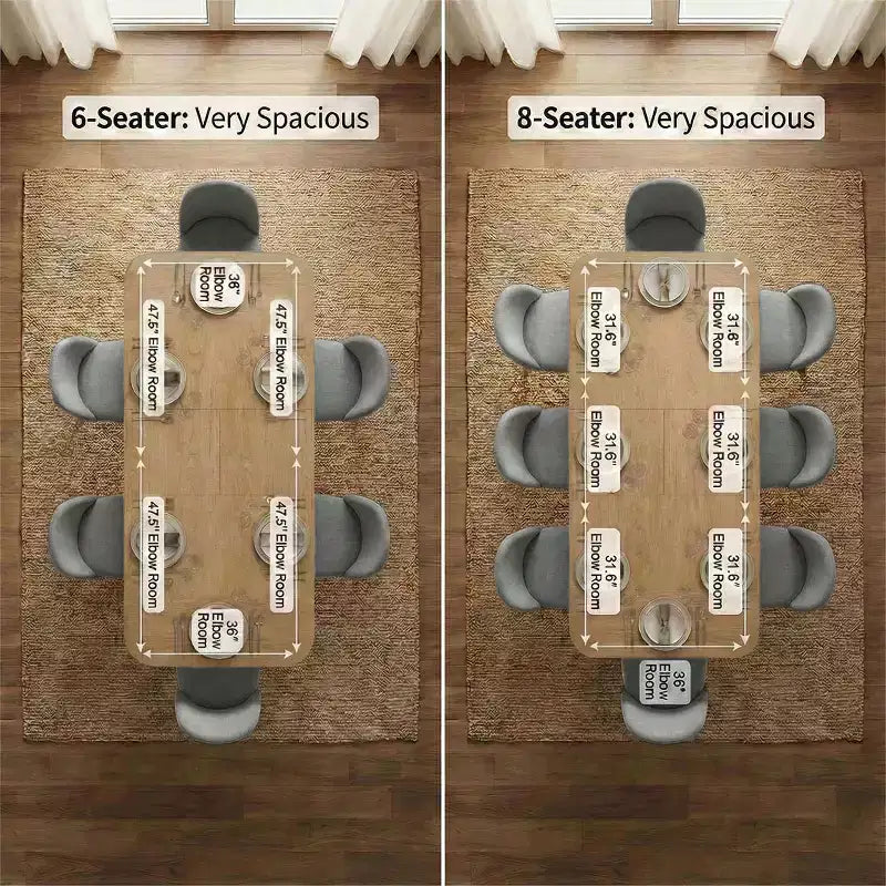 9-teiliges Esszimmer-Set für 8 Personen, ausziehbarer Tisch mit Säulengestell und gepolsterten Stühlen mit Massivholzbeinen-Panipeachy