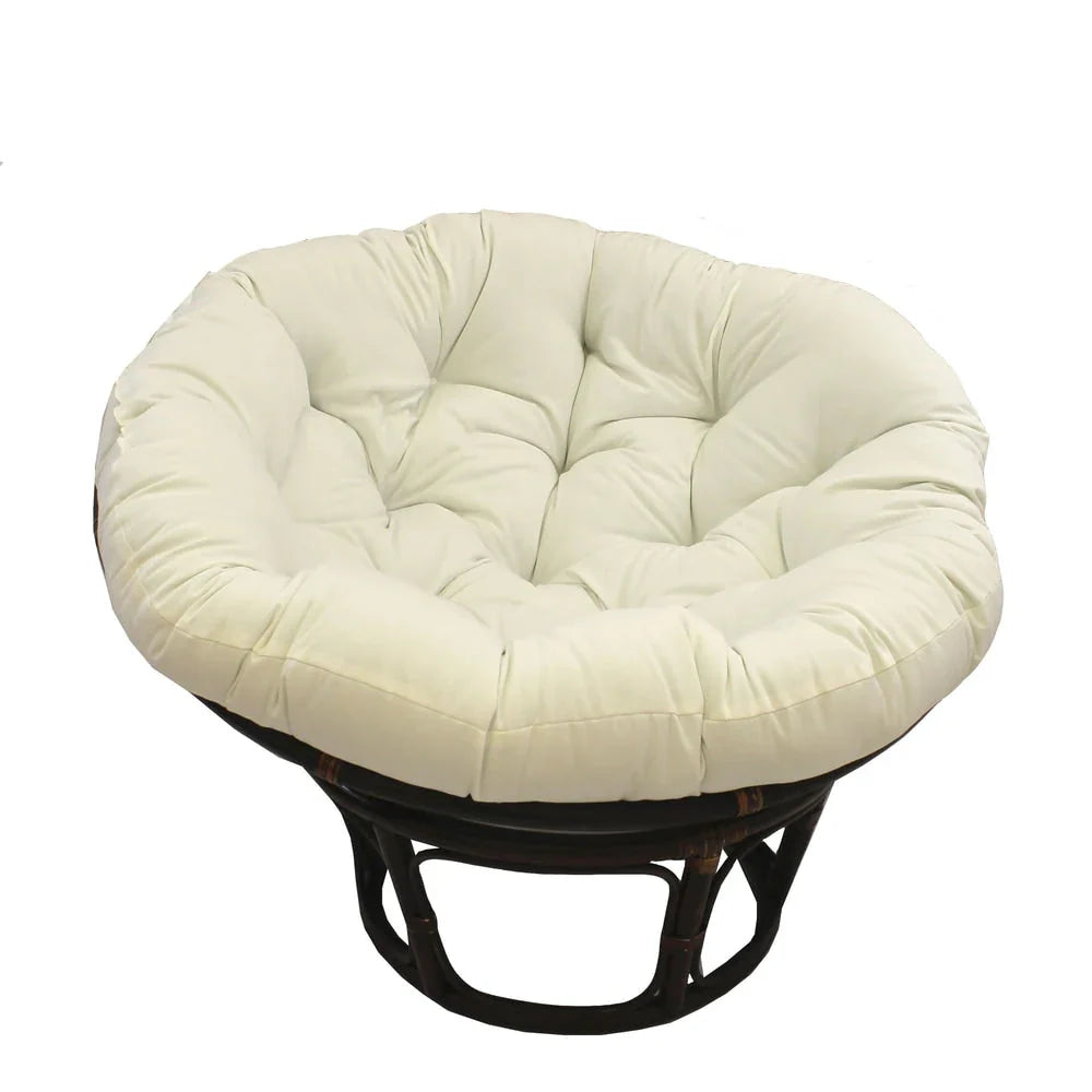 Bali-Papasan-Sessel aus Rattan, 42 Inch, mit Köperstoffkissen