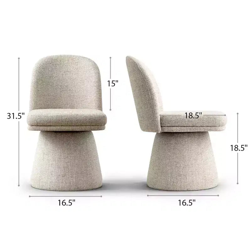 Set aus 6 modernen, um 360° drehbaren Esszimmerstühlen ohne Armlehnen mit säulenförmigem Fuß, elegante Akzentstühle für Küche, Esszimmer oder Büro-Panipeachy