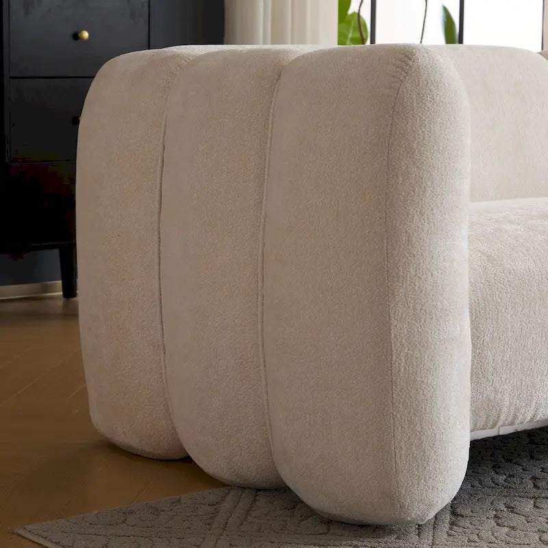 Divano a 3 posti da 83" con design a onda e schienale curvo