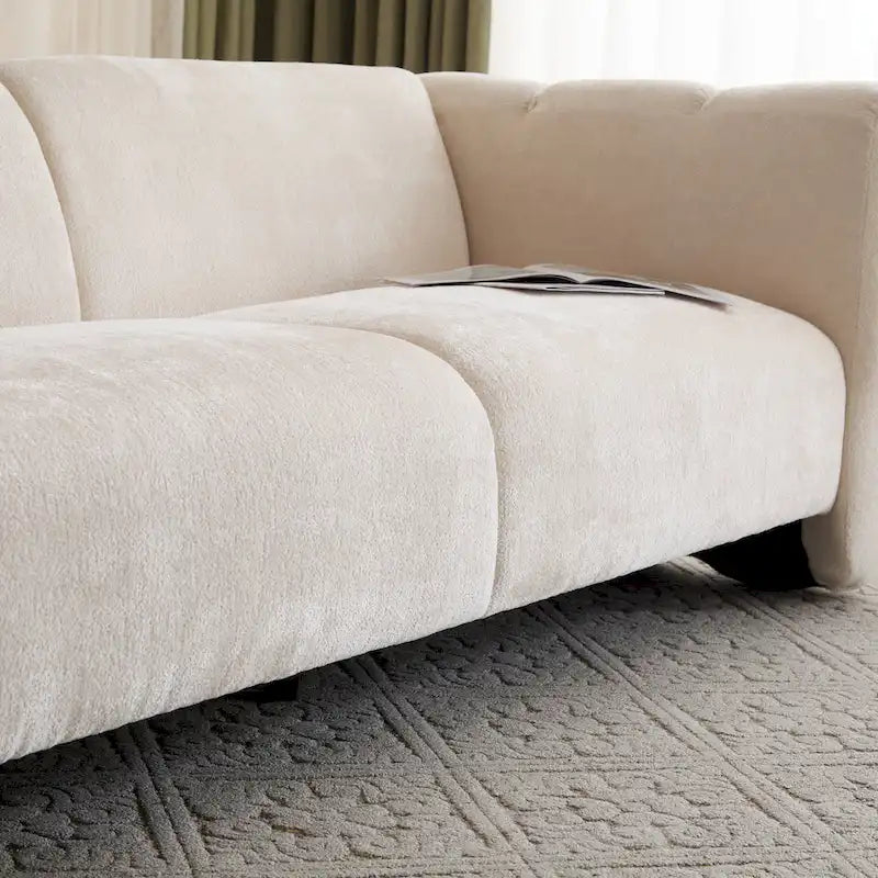Divano a 3 posti da 83" con design a onda e schienale curvo