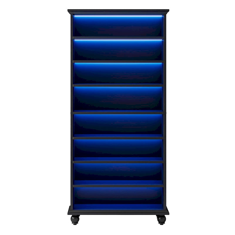 Scarpiera alta a 9 ripiani con illuminazione a LED